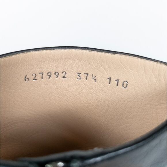 GUCCI Tiarah Black Leather Platform Boots G Logo Square Toe Women's EU 37.5 - Picture 12 of 13